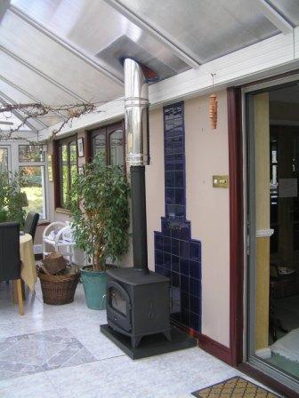 WOOD BURNER IN CONSERVATORY